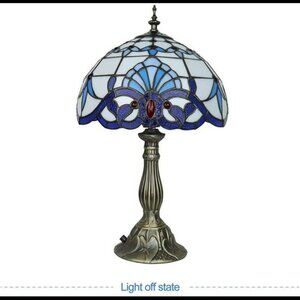 Table Lamp White Glass W12*H19 Inch Living Room Bedroom LED Buble